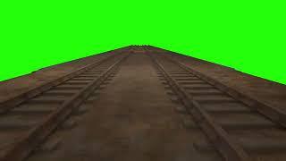 rail way track green screen