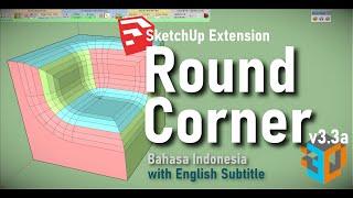 Cara Menggunakan RoundCorner v3.3a : SketchUp Extension (Bahasa Indonesia/English Subtitle)