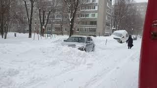 Audi A6C6 ALLROAD QUATTRO 3.0 TDI . A lot of snow fell. Сильный снегопад.