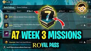  BGMI WEEK 3 MISSIONS TELUGU | BGMI A7 RP MISSIONS