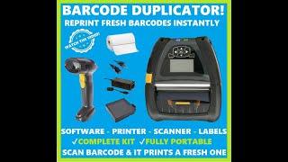 Barcode Duplicator Kit | Zebra Wireless Thermal Label Printer and 2D 1D QR Code Barcode Scanner