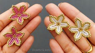 Floral Fantasy:Seed Bead Flower Earrings Tutorial/ Useful & Easy