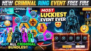NEW CRIMINAL RING EVENT FREE FIRE | FREE FIRE ALL CRIMINAL BUNDLE RETURN EVENT | FREE FIRE NEW EVENT