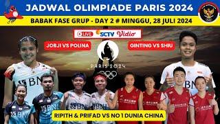 Jadwal Olimpiade paris 2024 Badminton day 2 ~ Ripith & PriFad vs Unggulan 1 China ~ Jorji vs Polina