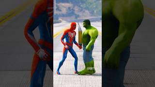 GTA V : SPIDER-MAN VS HULK SUPERHERO BATTLE  #shorts #gta5