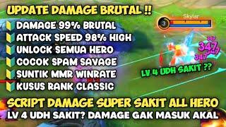 DAMAGE 1 HIT ‼️ SCRIPT DAMAGE SUPER SAKIT MLBB | SUNTIK DAMAGE BRUTAL ALL HERO MOBILE LEGENDS