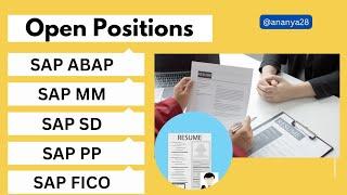 Hiring for SAP Freshers - SAP ABAP / SAP MM / SAP SD / SAP PP / SAP FICO | WFO