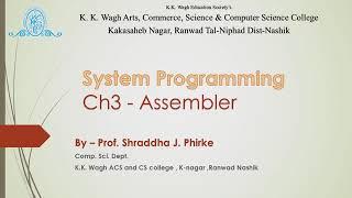 Introduction to Assembler - System Programming...