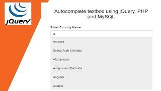 Autocomplete textbox using jQuery, PHP and MySQL  Like Google Autocomplete textbox 