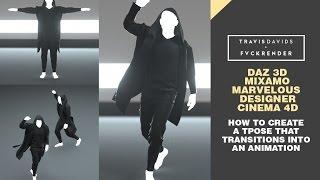 Daz, Mixamo, Marvelous Designer, Cinema 4D - Create A T-Pose That Transitions Into An Animation