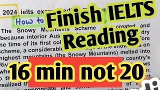 IELTS Reading Tips And Tricks| How to Finish reading in 16 min not in 20