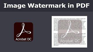 How to add image watermark to pdf document using Adobe Acrobat Pro