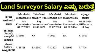 Land Surveyor ಸಂಬಳ ಎಷ್ಟು ಸಿಗಬಹುದು? New Pay Scale| 7th Pay Commission Salary 6th Pay Salary Karnataka