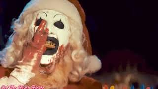 Art The Clown As Santa Claus Eating Cookies  And Milk  | Terrifier 3 (2024)