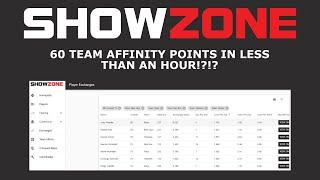 60 Team Affinity points in less than an hour using ShowZone's Affinity Page!