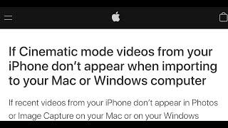 iPhone Cinematic videos not showing up when importing to Mac Photos app fix.