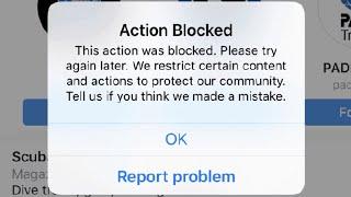 Action Blocked Error Message On Instagram