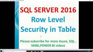 Row Level Security in Sql Server | RLS in SQL | Security in SQL Server