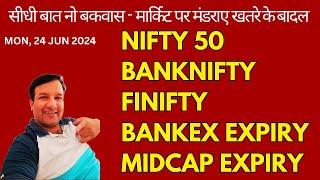 Nifty Prediction and BankNifty Analysis Midcap Expiry Bankex Expiry Finnifty for Monday 24 June 2024