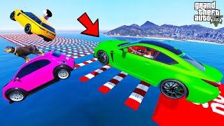 FRANKLIN TRIED IMPOSSIBLE SPEED BUMPS TRACK PARKOUR RAMP CHALLENGE GTA 5 | SHINCHAN and CHOP