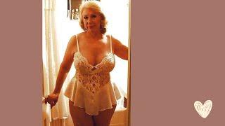 White lingerie looking fabulous on Mature Women over 60 