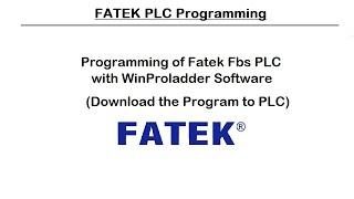 Fatek PLC Programming.