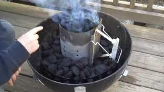 Pork Barrel BBQ - How to Light a Charcoal Fire using the Minion Method in a Weber Smokey Mountain