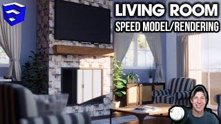 Modeling AND RENDERING a Living Room in SketchUp - Speed Modeling!