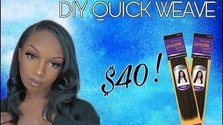 DIY QUICK WEAVE! Purple Pack Hair ($40 hairstyle!)