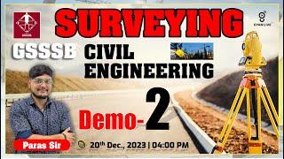 SURVEYING | DEMO - 2 | GSSSB | CIVIL ENGINEERING | LIVE @04:00pm #gyanlive #engineering #surveyor