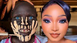 Unbelievable  Nigerian Bridal Makeup And Gele Transformation  Makeup Tutorial ️