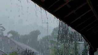 Calm Mind When Heavy Rain Falls on My Village, Sounds of Rain & Thunderstorms for Sleeping