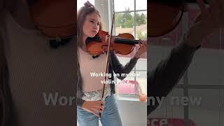 Karolina Protsenko is working on her new violin piece 