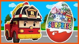 Робокар Поли - Киндер Сюрприз - Роботрак Рой. Мультик с машинками. Robocar Poli - Kinder Surprise