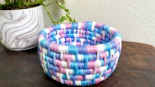 How to Make a Coiled Basket with T-Shirt Yarn for Beginners