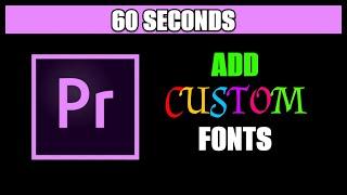 How To Add Custom Fonts In Adobe Premiere Pro