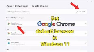 How to set chrome as default browser windows 11