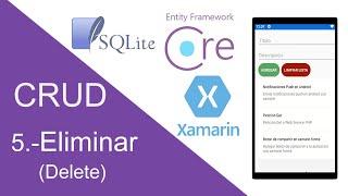 5.-Eliminar (Delete) - CRUD SQLite Entity Framework Core | Xamarin 