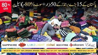 80% Off On 15+ Pakistani Top Women Brands | New 50,000 Suits | Winter 2024 | Branded Cut Pieces