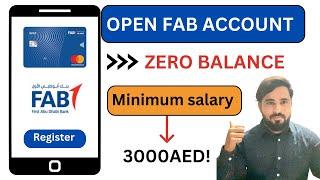 Open fab zero balance saving account online in uae |fab bank account 2023