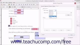 Actions Properties of Form Fields - Adobe Acrobat XI Training Tutorial Course