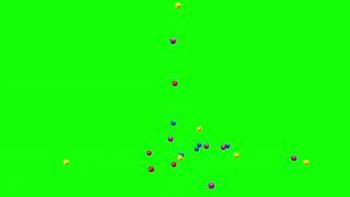 Colorfull ball falling green screen | Chroma key 3D