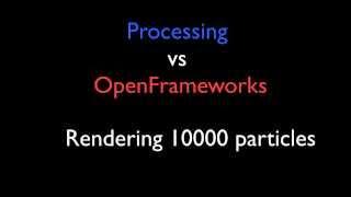 Processing vs OpenFrameworks rendering 10,000 particles