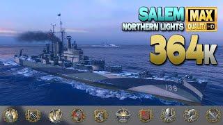 крейсер Salem: Идеальная игра на карте "Northern Lights" - World of Warships