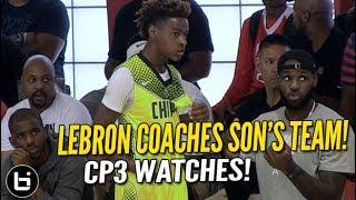 LeBron James Coaches Son LeBron Jr. as CP3 Watches! Full highlights!