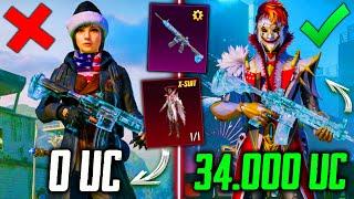 ЭТО УДАЧНАЯ ПРОКАЧКА АККАУНТА на 34000 UC В PUBG MOBILE! ПРОКАЧАЛ M416 ЛЕДНИК и ВЫБИЛ ШУТА и МИФИКИ!