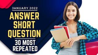 PTE Answer Short Question | January 2022 | Most Repeated