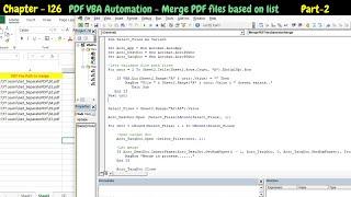 PDF VBA Automation - Merge PDF files based on file path | Combine pdf files Part - 2