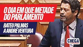 O dia em que metade do Parlamento bateu palmas a André Ventura 