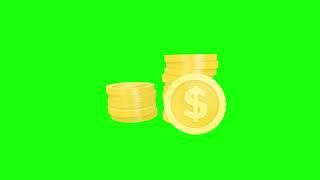 Finance & coins & money 3d Objects Green Screen